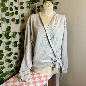 Gray Wrap Cardigan Athleta small balletcore